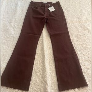 Just Black Denim Deep Maroon/Brown Flare Denim Sz 30